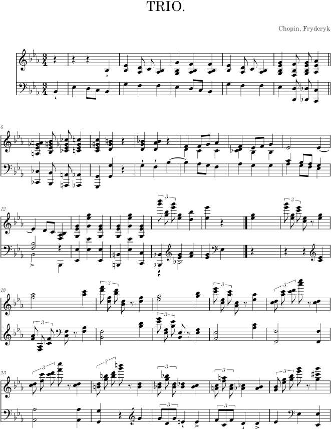 Sonata in C minor Op. 4 — Menuetto - Chopin — first page preview