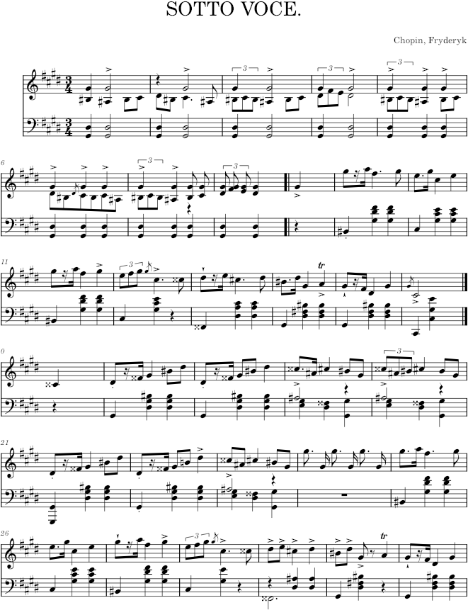 Mazurka in C-sharp minor Op. 6 No. 2 (Kistner ed.) - Chopin — first page preview
