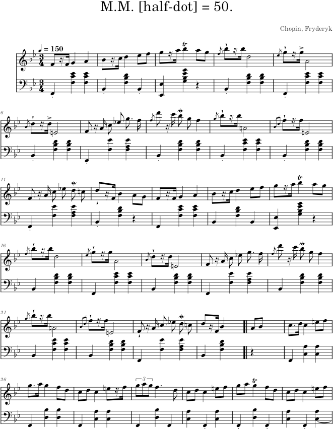 Mazurka in B-flat major Op. 7 No. 1 (Kistner ed.) - Chopin — first page preview