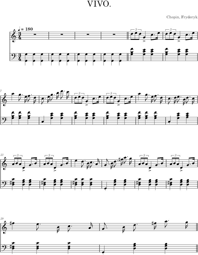 Mazurka in C major Op. 7 No. 5 (Kistner ed.) - Chopin — first page preview