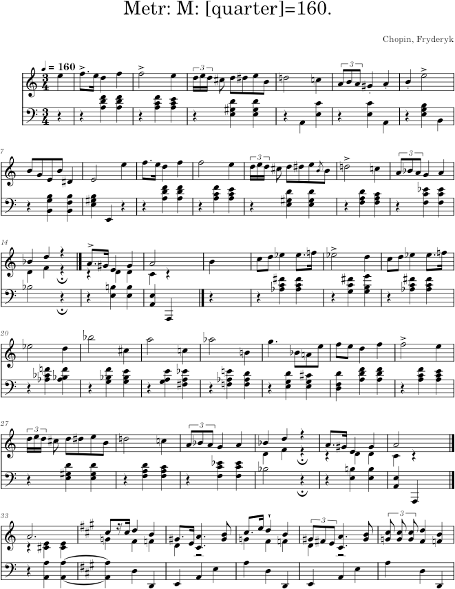Mazurka in A minor Op. 7 No. 2 (Schlesinger ed.) - Chopin — first page preview