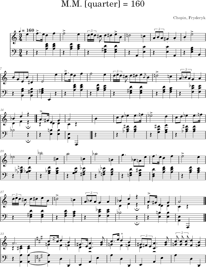 Mazurka in A minor Op. 7 No. 2 (Wessel ed.) - Chopin — first page preview