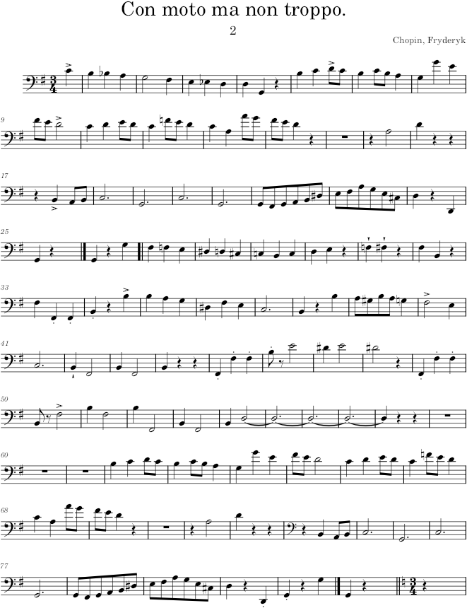 Trio, Op. 8 — II. Con moto ma non troppo - Chopin — first page preview
