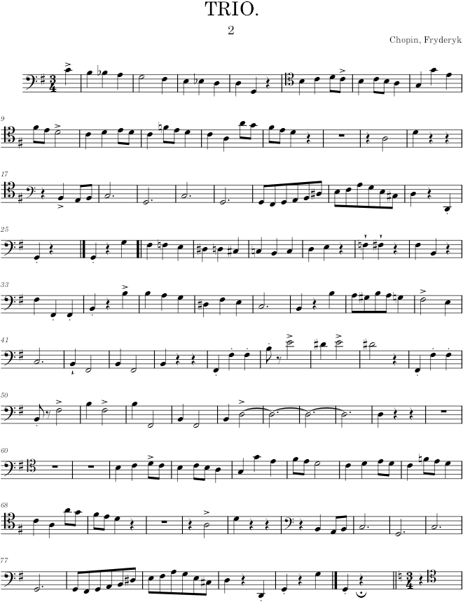 Trio in G minor Op. 8 (Fr. Kistner ed.) - Chopin — first page preview