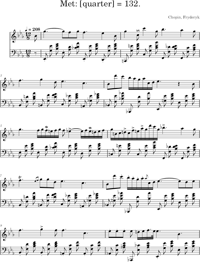 Nocturne in E-flat major Op. 9 No. 2 (Wessel ed.) - Chopin — first page preview