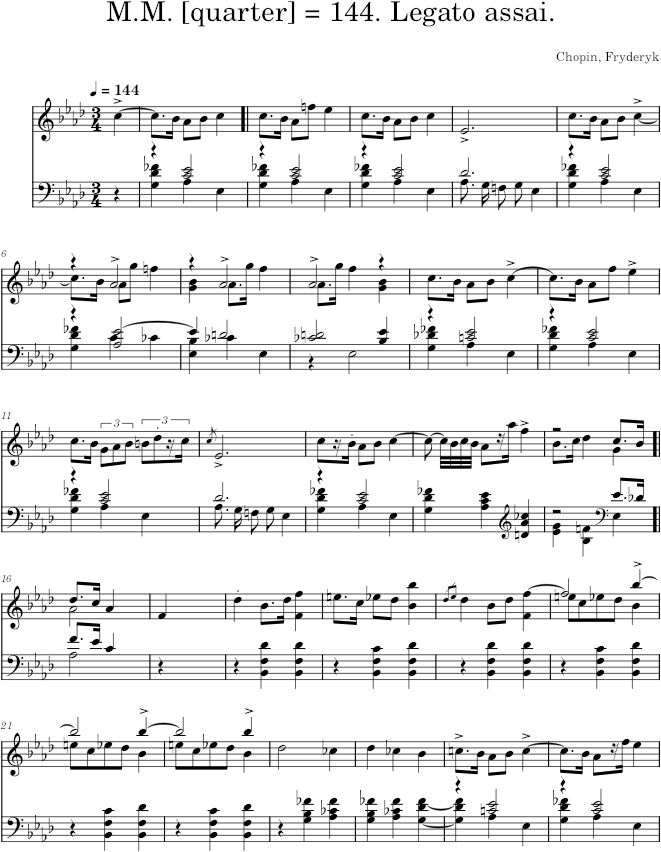 Mazurka in A-flat major Op. 17 No. 3 (Breitkopf ed.) - Chopin — first page preview