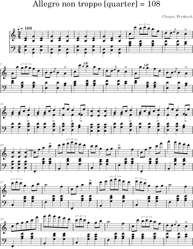 Mazurka in C major Op. 24 No. 2 (Schlesinger ed.) - Chopin — first page preview