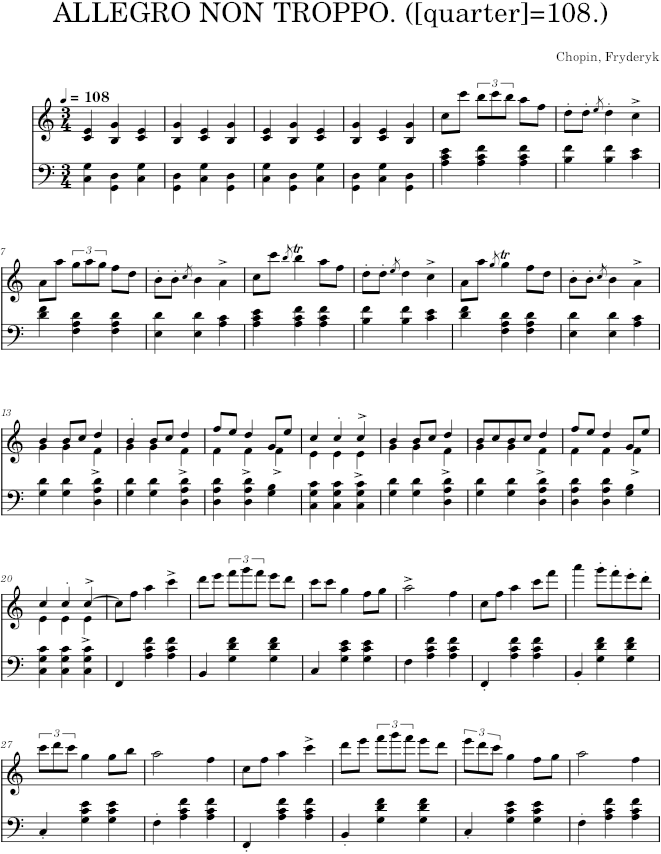 Mazurka in C major Op. 24 No. 2 (Wessel ed.) - Chopin — first page preview
