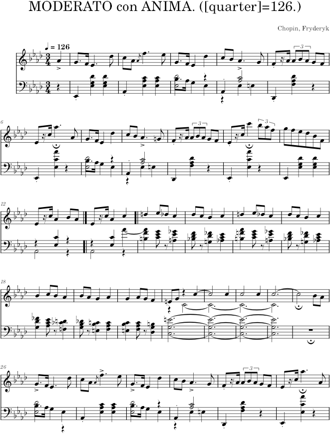 Mazurka in A-flat major Op. 24 No. 3 (Wessel ed.) - Chopin — first page preview