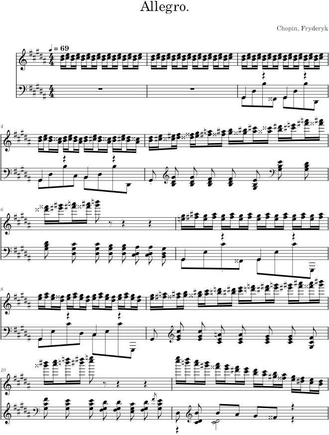 Etude in G-sharp minor Op. 25 No. 6 (Breitkopf ed.) - Chopin — first page preview