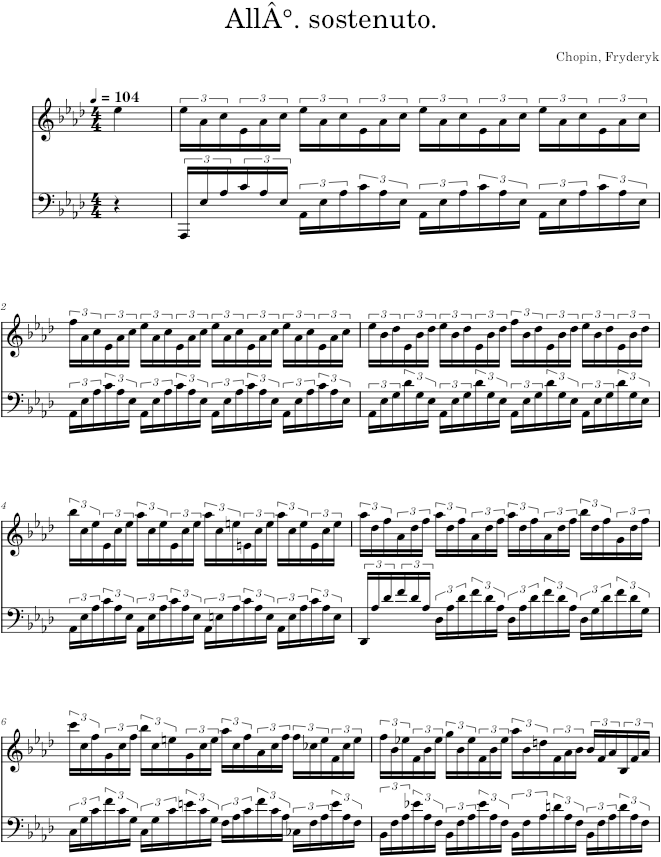 Etude in A-flat major Op. 25 No. 1 (Lemoine ed.) - Chopin — first page preview