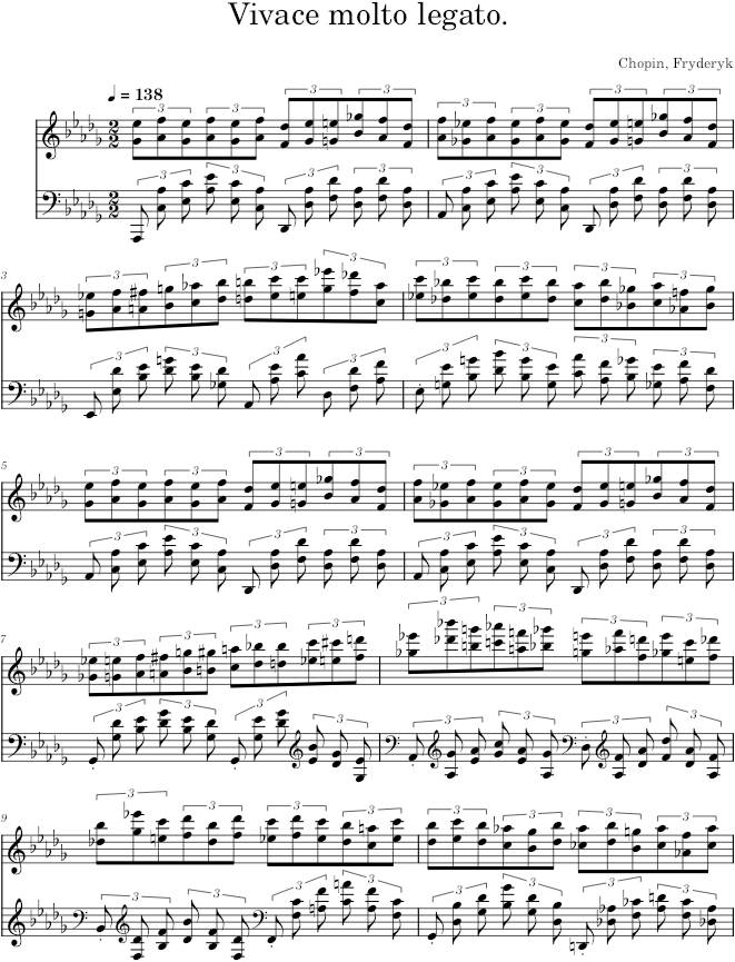 Etude in D-flat major Op. 25 No. 8 (Breitkopf ed.) - Chopin — first page preview