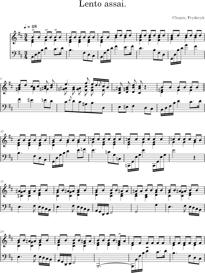 Prelude in B minor Op. 28 No. 6 (Catelin ed.) - Chopin — first page preview