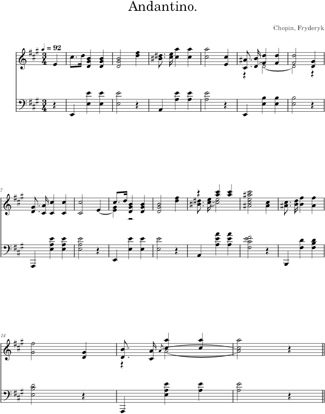 Prelude in A major Op. 28 No. 7 (Catelin ed.) - Chopin — first page preview
