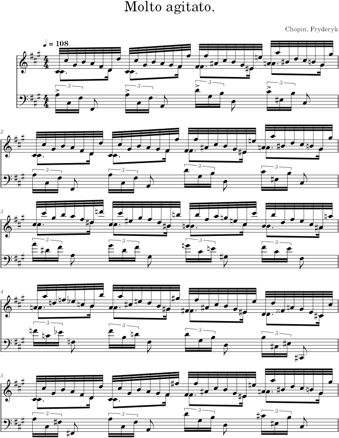 Prelude in F-sharp minor Op. 28 No. 8 (Catelin ed.) - Chopin — first page preview