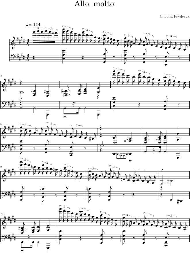 Prelude in C-sharp minor Op. 28 No. 10 (Catelin ed.) - Chopin — first page preview
