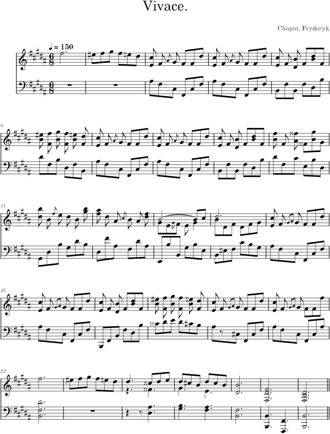 Prelude in B major Op. 28 No. 11 (Catelin ed.) - Chopin — first page preview