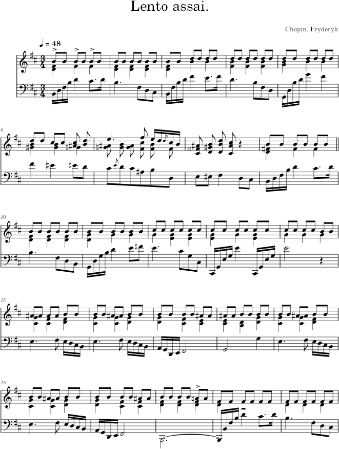 Prelude in B minor Op. 28 No. 6 (Breitkopf ed.) - Chopin — first page preview