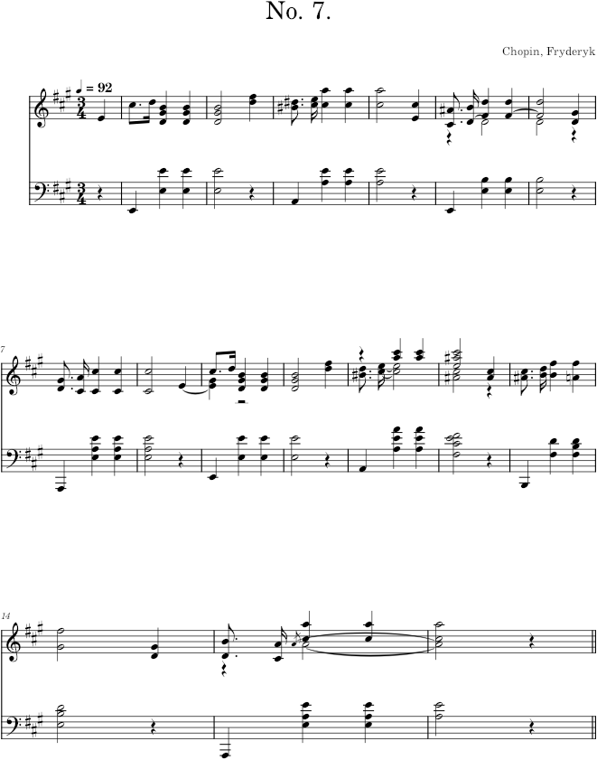 Prelude in A major Op. 28 No. 7 (Breitkopf ed.) - Chopin — first page preview