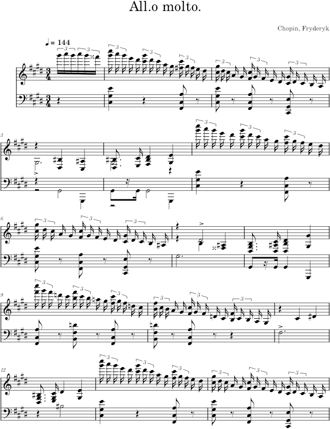 Prelude in C-sharp minor Op. 28 No. 10 (Breitkopf ed.) - Chopin — first page preview
