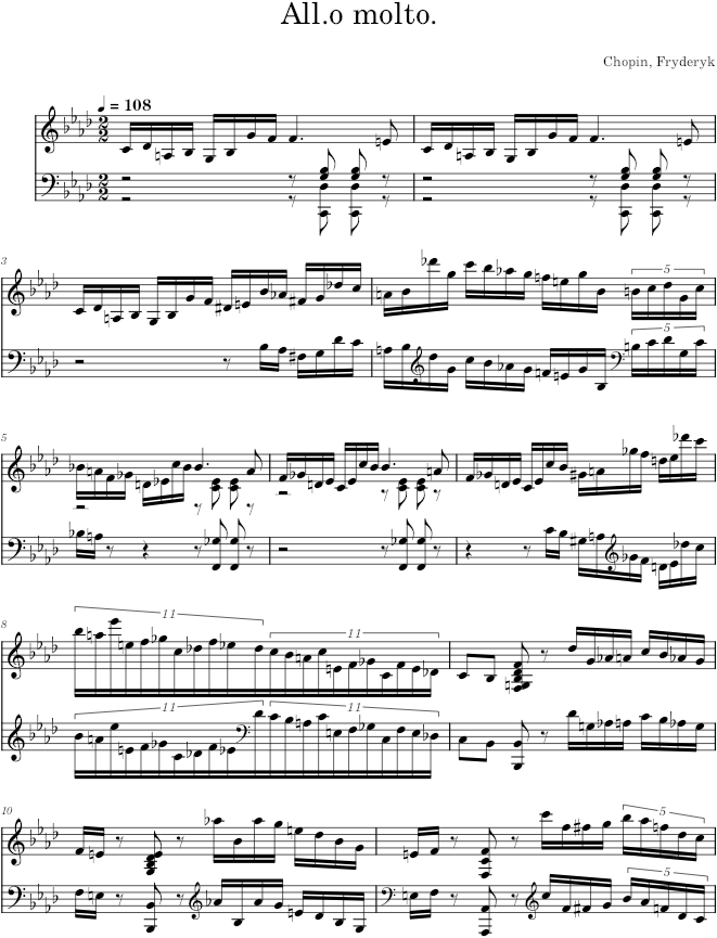 Prelude in F minor Op. 28 No. 18 (Breitkopf ed.) - Chopin — first page preview