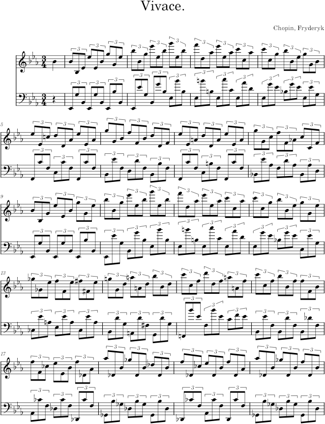 Prelude in E-flat major Op. 28 No. 19 (Breitkopf ed.) - Chopin — first page preview