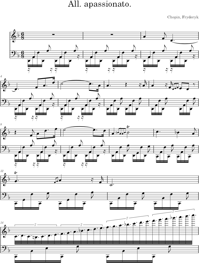 Prelude in D minor Op. 28 No. 24 (Breitkopf ed.) - Chopin — first page preview
