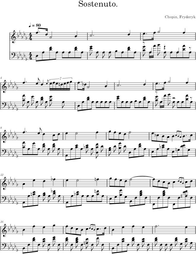 Prelude in D-flat major Op. 28 No. 15 (Catelin ed.) - Chopin — first page preview