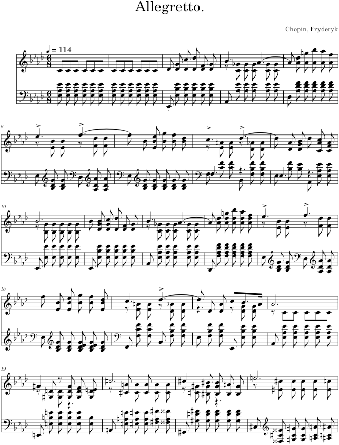 Prelude in A-flat major Op. 28 No. 17 (Catelin ed.) - Chopin — first page preview