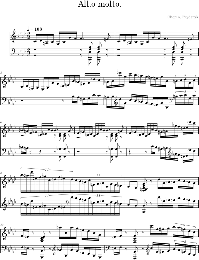 Prelude in F minor Op. 28 No. 18 (Catelin ed.) - Chopin — first page preview