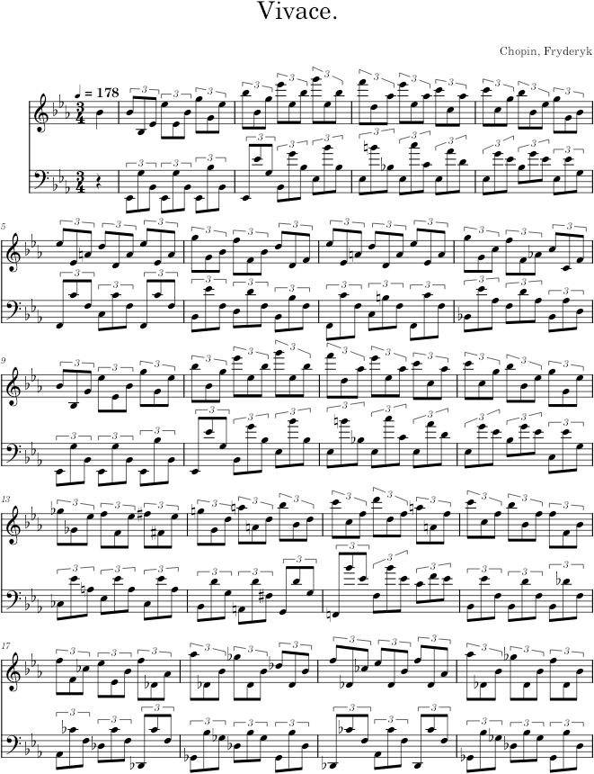 Prelude in E-flat major Op. 28 No. 19 (Catelin ed.) - Chopin — first page preview
