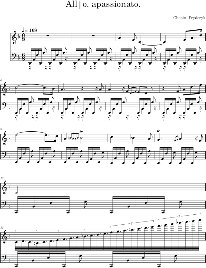 Prelude in D minor Op. 28 No. 24 (Catelin ed.) - Chopin — first page preview
