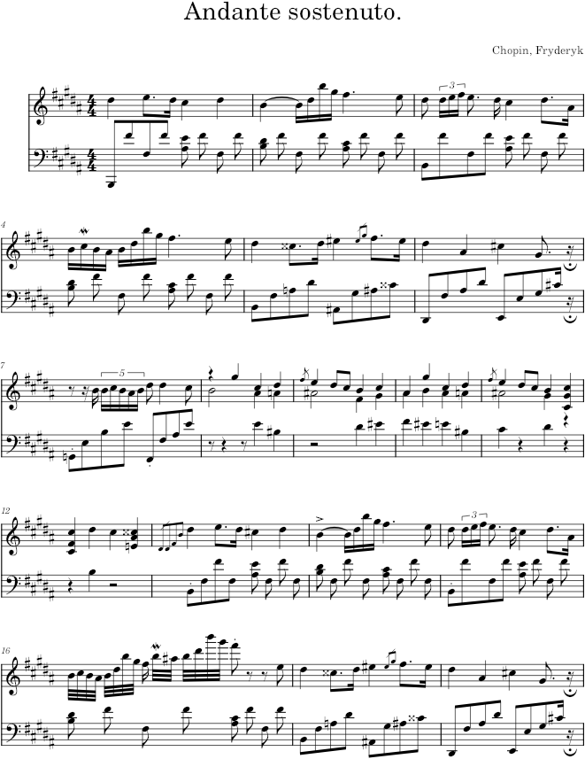 Nocturne, Op. 32 No. 1 — Andante sostenuto - Chopin — first page preview