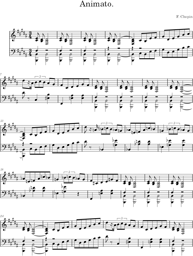 Mazurka in B major Op. 41 No. 3 (Breitkopf ed.) - Chopin — first page preview
