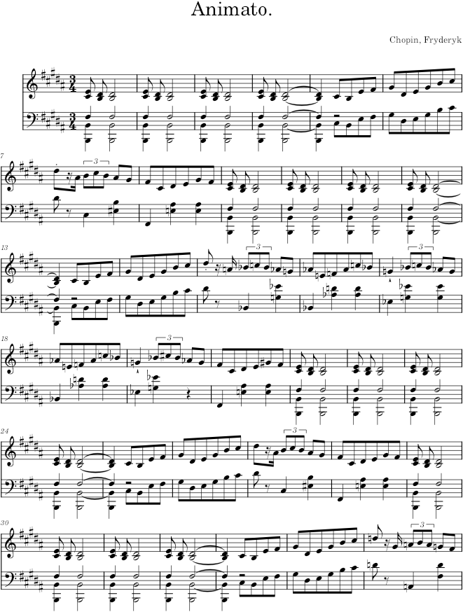 Mazurka in B major Op. 41 No. 2 (Troupenas ed.) - Chopin — first page preview