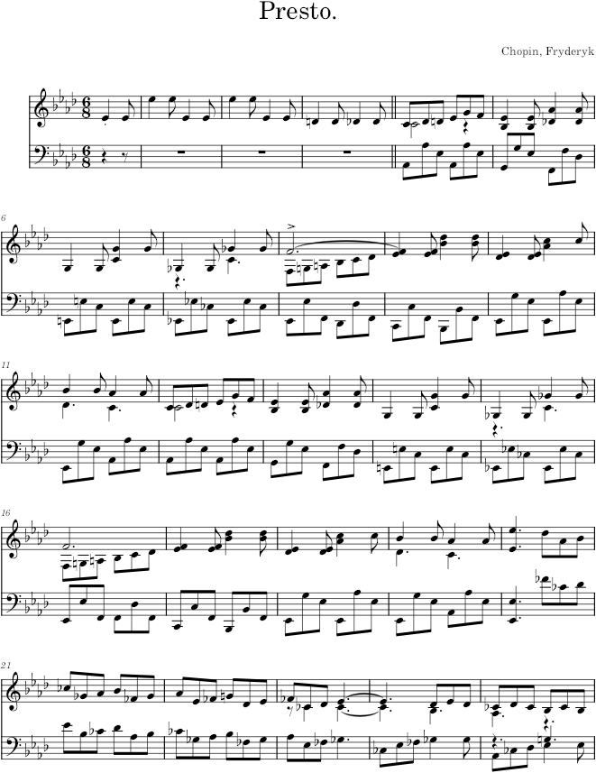 Tarantella in A-flat major Op. 43 (Schuberth ed.) - Chopin — first page preview
