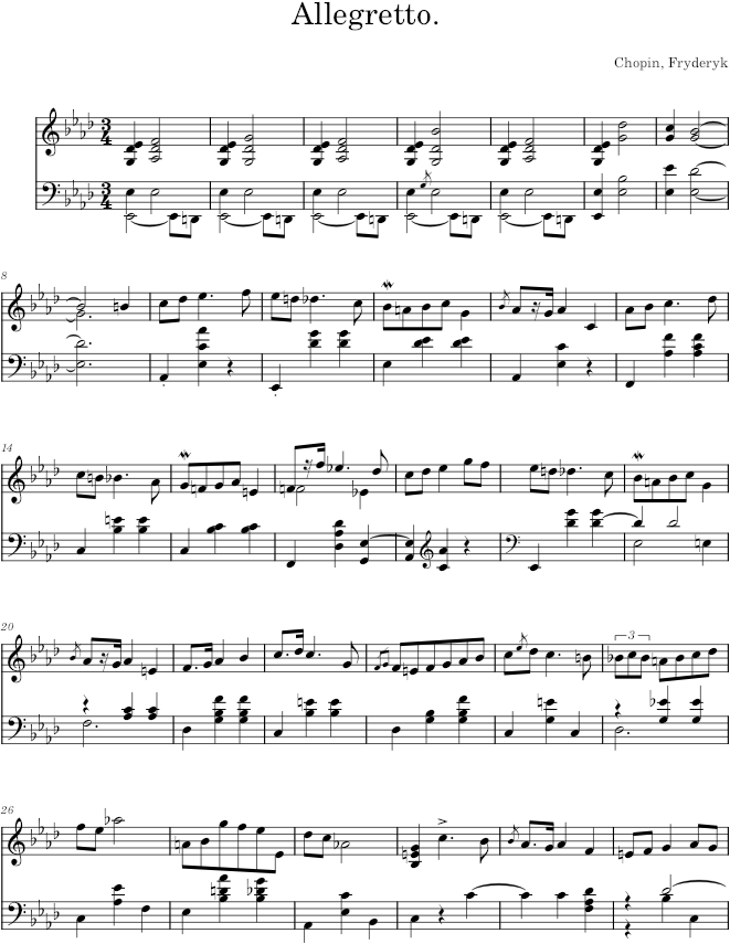 Mazurka in A-flat major Op. 50 No. 2 (Mechetti ed.) - Chopin — first page preview