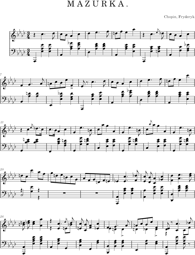 Mazurka in A-flat major Op. 59 No. 2 (Stern ed.) - Chopin — first page preview