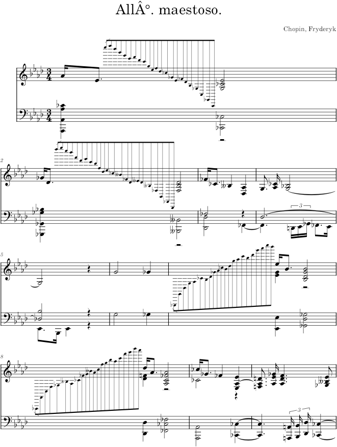 Polonaise-Fantaisie, Op. 61 — All°. maestoso - Chopin — first page preview