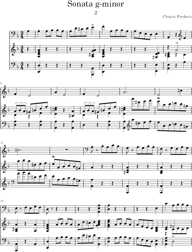 Sonata g-minor, Op. 65 - Chopin — first page preview