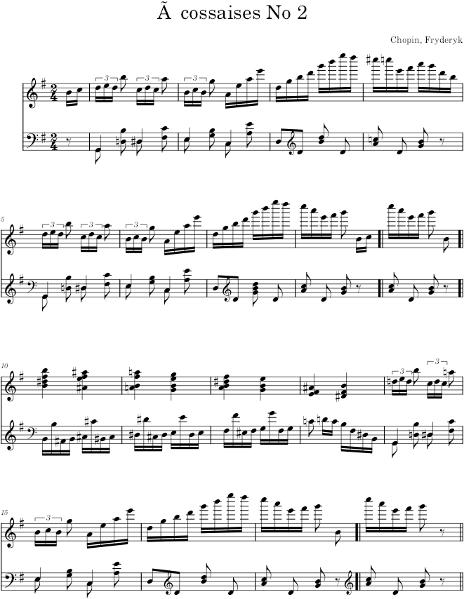 Écossaises No 2, Op. 72 - Chopin — first page preview
