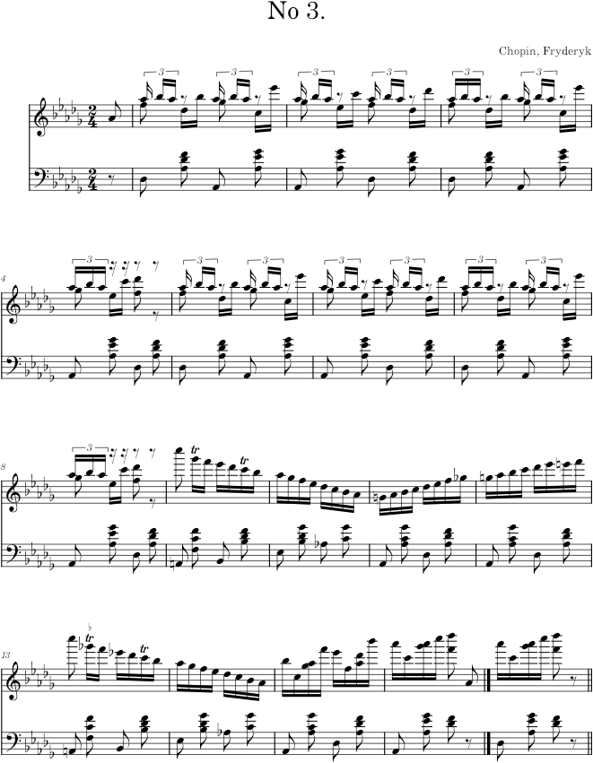 Écossaise No. 3, Op. 72 - Chopin — first page preview