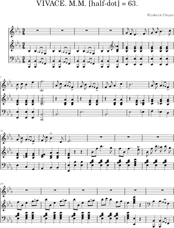 Drinking song, Op. 74 - Chopin — first page preview