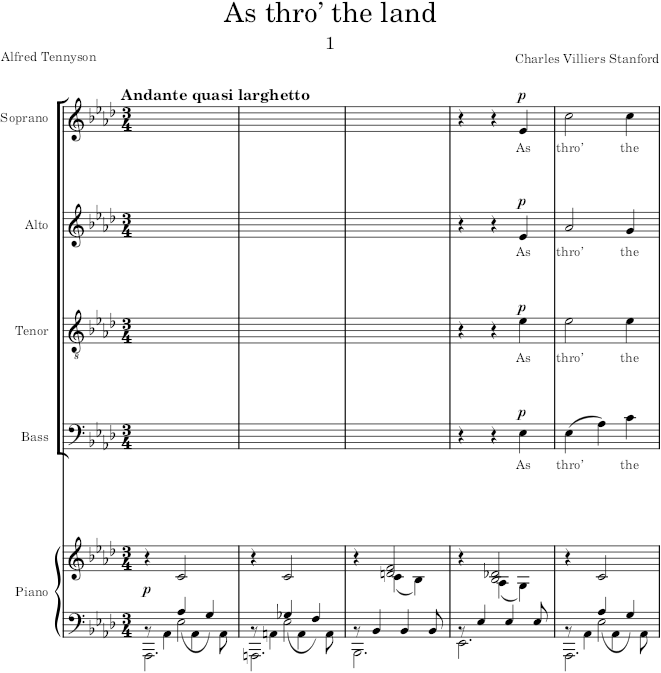 A Cycle of Songs, Op.68 - Stanford — first page preview