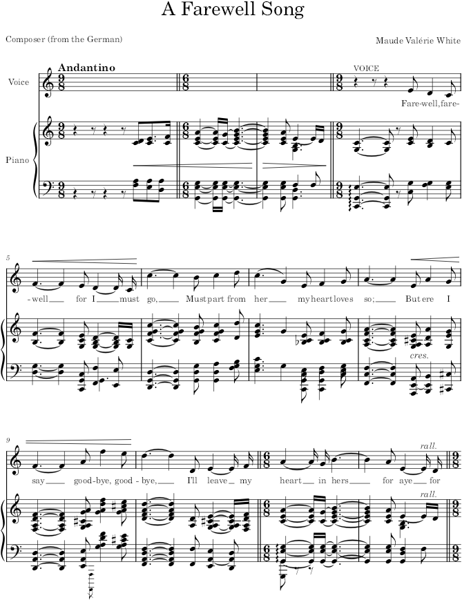 A Farewell Song - White — first page preview