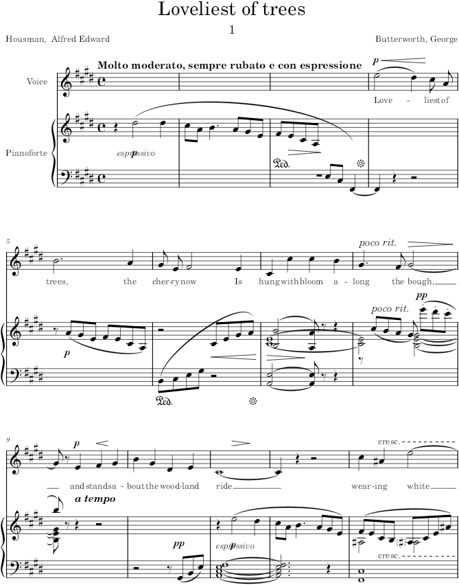 A Shropshire Lad (Songs from A Shropshire Lad) - Butterworth — first page preview