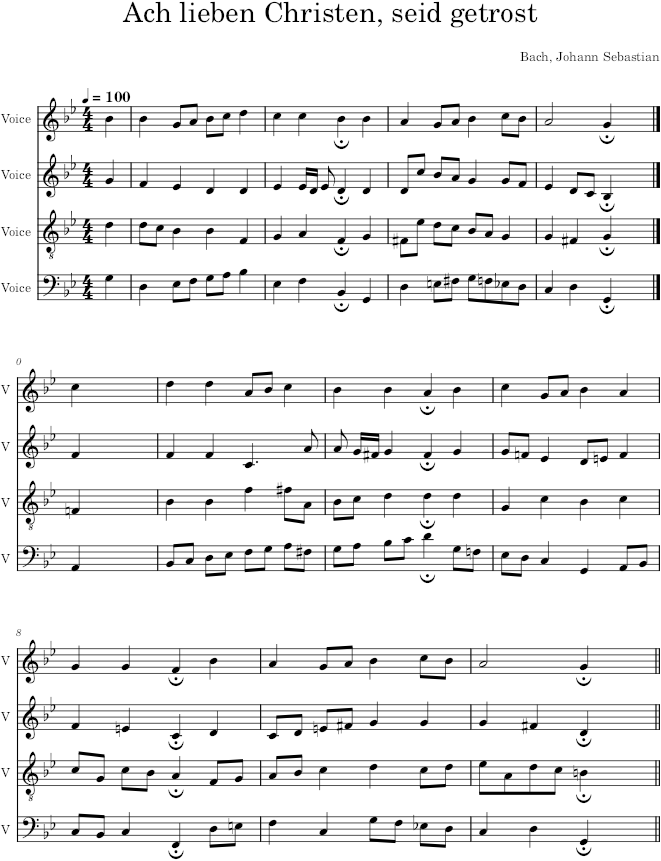 Ach lieben Christen, seid getrost, BWV 114/7 - Bach — first page preview