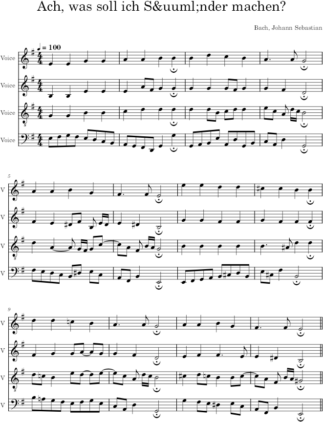 Ach, was soll ich Sünder machen?, BWV 259 - Bach — first page preview