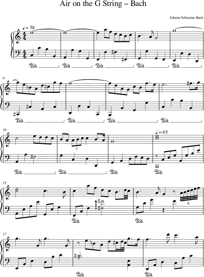 Air on the G String – Bach — first page preview