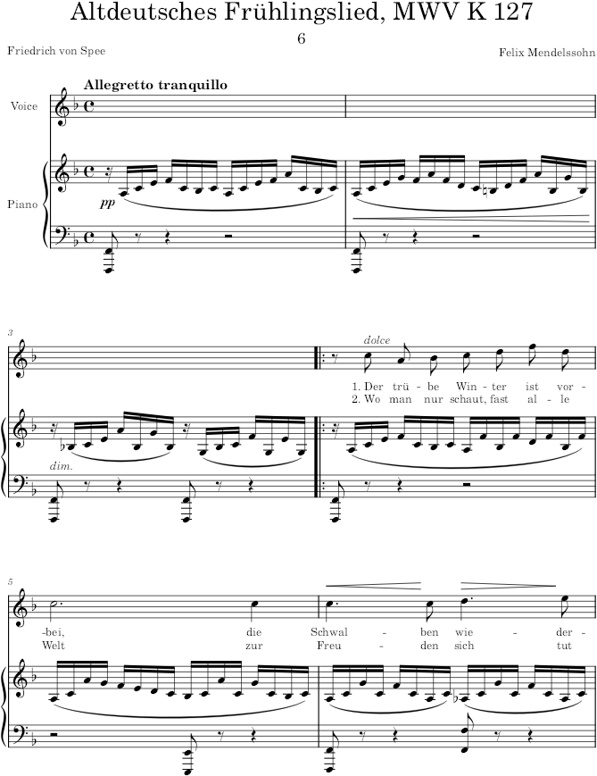 Allnächtlich im Traume seh’ ich dich, MWV K 78 (6 Gesänge, Op.86) - Mendelssohn — first page preview